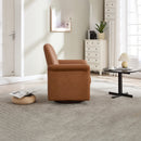 Swivel Accent Chair Modern Barrel Armchair with Wood Base for Bedroom Reading Waiting Living Room