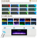 80 Inch White Electric Fireplace TV Stand With LED Lights