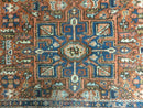 Persian Karajeh Rug 5x6, Antique Geometric Medallion Carpet