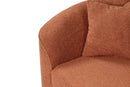 87' Curved Contemporary Sofa in Orange: Plush Seating, Streamlined Design, and Durable Frame – Ideal for Stylish Living Spaces