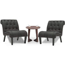 Set Of 2 Button Tufted Slipper Chairs For Living Room