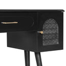 Elegant Vanity Makeup Table & Chair Set, Modern Dressing Table with Organizer, Writing Desk, Charging Port, Black