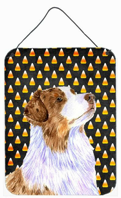 Australian Shepherd Candy Corn Halloween Portrait Wall or Door Hanging Prints