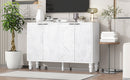 U-Can 47.2'' Modern TV Stand, Entertainment Center Media Console with 2 Spacious Storage Space, Solid Wood Legs and Anti-tip Device For Living room, Up to 43''