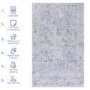 Maval - 6' X 9' Washable Area Rug - Blue / Cream