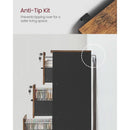 Brown Filing Cabinet With Lock And Printer Stand For Office