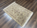 Very Fine Persian Isfahan Rug 3x5 ft with Signature, Kork Wool on Silk Foundation, Gray-Taupe Vintage Hand Knotted Oriental Carpet, 60 Raj 460 KPSI