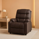 Brown Kids Recliner With Cup Holder And Adjustable Backrest