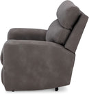 Dark Brown Faux Leather Wall Hugger Power Recliner Headrest