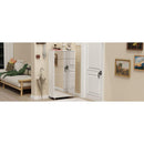 Mirror Shoe Cabinet With 6 Flip Drawers, Mirror Shoe Rack Organizer Store Ample Shoes, Mirror Shoe Storage With 4 Metal Legs, Door Opening Using Hand-Touch Flip-Out Door, White