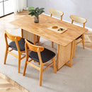 Table and chair set, ancient style solid wood dining table, imitation rattan table legs, beautiful simple solid wood dining chairation