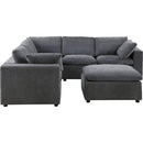 Modular Sectional Sofa, Convertible L Shaped Sofa Couch, Modular Sectionals with Ottomans, 6 Seat Sofa Couch with Reversible Chaise for Living Room. Chenille Grey