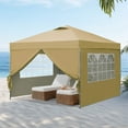Ainfox 10 x 10 ft Pop up Canopy Tent with Sidewalls,Instant Outdoor Canopies,Shade Tents with Carrying Bag