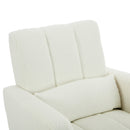 Accent Rocking Chair with Pillow, Ultimate Comfort for Your Home, Teddy Velvet, Cream White