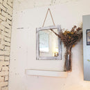 Wall Mirror Wood Framed Rustic Rectangle Small Decorative