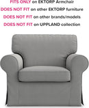 Ektorp Armchair Slipcover Cotton Grey Replacement For IKEA