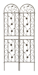 2 Pack Metal Garden Trellis 86.7' x 19.7' Rustproof Trellis for Climbing Plants Outdoor Flower Support Brown