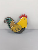 Unfinished Wood Layered and Etched Sitting Rooster Shelf Sitter | 5pc | 7" Tall | 1/4"  Wood | Wood Craft DIY