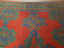 7x11 Turkish Oushak Rug, Vintage Red & Blue Oriental Carpet, Hand Knotted Wool Area Rug 7 x 11, Turkish Sparta Rug, Antique Turkish Rug Nice