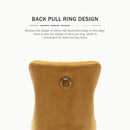Gold Velvet Tufted Dining Chairs With Ring Pull Trim