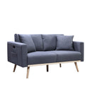 Easton - Fabric Living Room Set With USB Charging Ports Pockets And Pillows (Set of 2)