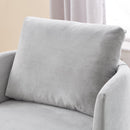 Modern 360° Swivel Accent Barrel Armchair in Grey Chenille, 29.9' Upholstered with Curved Design for Living Room, Bedroom, Office, and Hotel