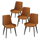 Dining Chairs 4PCS, Modern Kitchen & Dining Room Chairs, Upholstered Faux Leather Cushion Seat and Sturdy Metal Legs