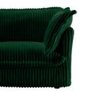 Slipcovered U Shape Sectional Wide and Deep Seat Sofa Couch, 4 Seater Sofa with French Edges Design Multiple Big Pillows, Soft Deep Seat Comfy Cloud Couch for Living Room, Apartment, Green Corduroy