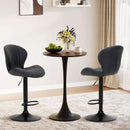 Black Adjustable Faux Leather Swivel Bar Stool Set Of Four