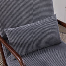Mid-Century Modern Accent Chair, Arm Chair Living Room Chairs with Pillow Upholstered Reading Chair with Solid Wood Frame &  Living Room Bedroom Balcony (Antique Dark Grey)