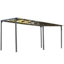 Outdoor Wall-Mounted Gazebo with Sloped Roof Design, UV Protection, and Durable Iron Frame, 14.76x9.22 FT, Gray