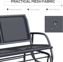 Two Person Outdoor Glider Bench with Steel Frame
