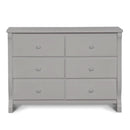 Six Drawer Dresser In Grey With Interlocking Drawers