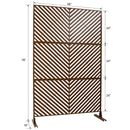 Outdoor & Indoor Privacy Screen Metal Privacy Screen 76' H×48' W, Freestanding Decorative Privacy Screen for Deck Balcony Patio, Privacy Fence Panels for Outside Lawn Garden PS113 BROWN