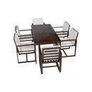 Elegant Patio Dining Set with Removable Cushions in Dark Brown Acacia Wood for Outdoor Spaces
