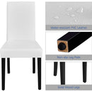 Set Of 4 Modern Parson Chairs With Faux Leather White