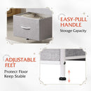 Light Grey Nightstand With 3 Drawers For Bedroom Hallway