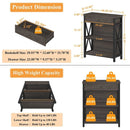 Rustic Bookshelf With Drawer Walnut Brown Industrial Wood And Metal