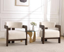 Barrel Accent Chairs White Upholstered Pair Lounge