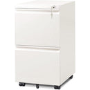 White Metal Mobile Filing Cabinet With Lock And Drawers