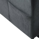 Black Upholstered 83' L-shaped Sectional Sofa with Storage, Movable Ottoman, and Six Throw Pillows