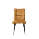 Modern Velvet Dining Chairs 2-Piece Set-Soft Cushioned Seats with Iron Frames in Mustard  Yellow