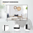 24X32 Inch Black Aluminum Frame Wall Mirror For Bathroom Vanity Horizontal Or Vertical Mount