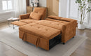 2-in-1 Sofa 82' Three-seater Sofa with Sofa Bed and Reversible Recliner, Orange Chenille