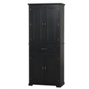Bathroom Storage Cabinet with Doors and Drawer, Multiple Storage Space, Adjustable Shelf, Black (Old Sku:WF308204AAB)