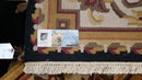 Nepal Rug 6x9, Nepalese Aubusson Area Rug 6 x 9, Hand-Knotted Wool Soft Pile Black & Beige Tibetan Aubusson New Carpet European Savonnerie
