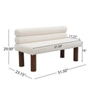 Upholstered Dining Bench, End of Bed, Entryway Bench, Boucle Ottoman for Dining Room, Bedroom, Living Room, Rubber Wood Leg 330 LBS Support, Beige