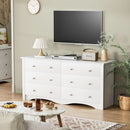 Dresser With 6 Drawers And TV Stand White Wood Storage