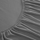 100% Microfiber Jersey Knit Sheet Set with Pillowcases-Grey