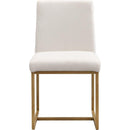 TOPMAX Modern Dining Table Set for 6 Faux Marble Kitchen Table Set with 6 Upholstered Dining Chairs, 7-Piece, White+Golden
